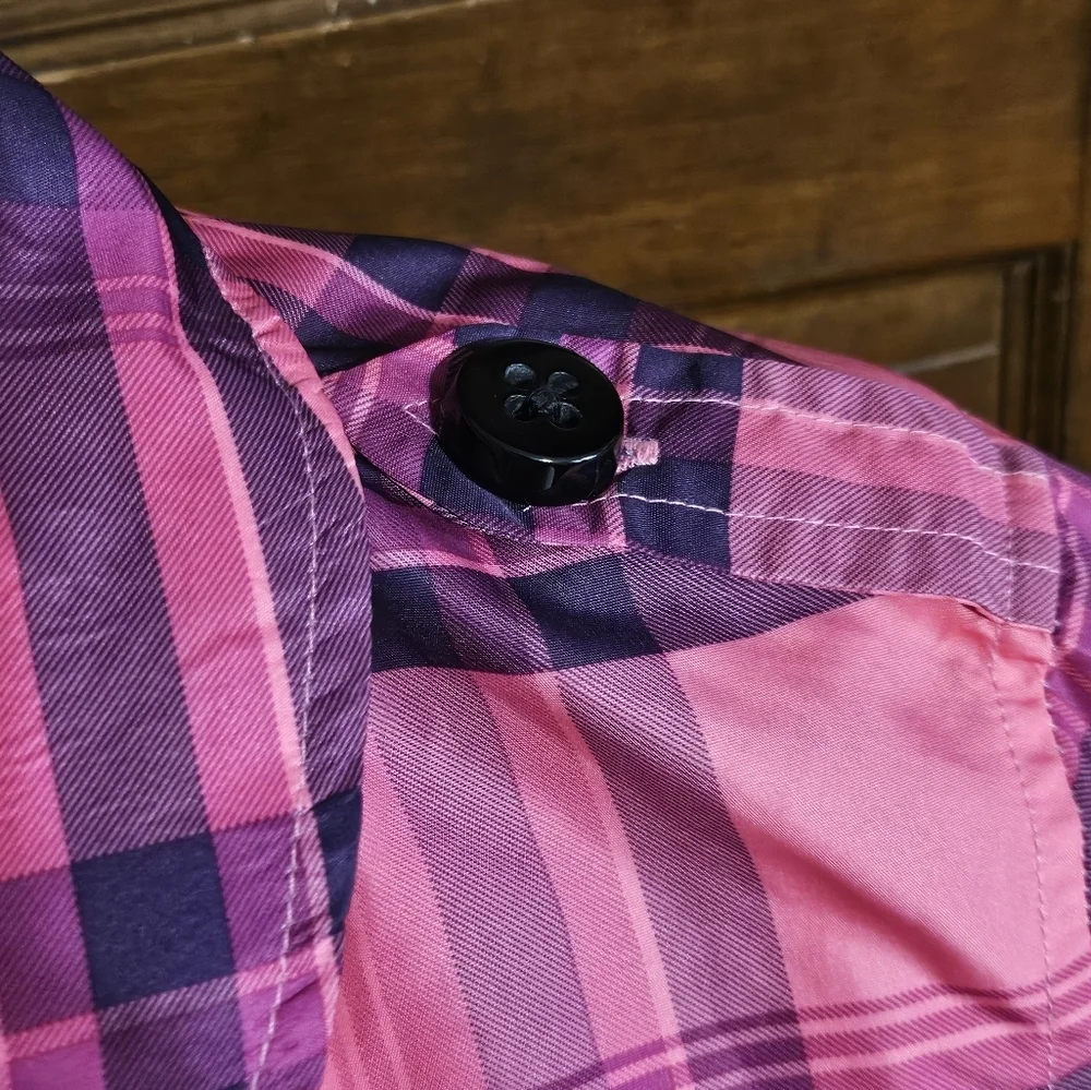Pink Envelope Plaid Double Breasted Jacket Pink Size M